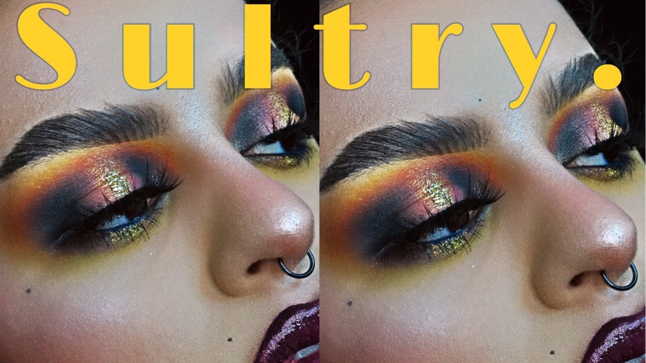 sultry gold glitter makeup tutorial | black and bronze bold spotlight eye