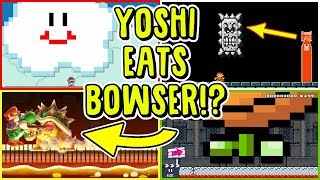 YOSHI EATS BOWSER?! Super Mario Maker New Features Mod