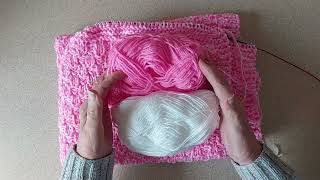 #67, Pink \& White Basket St  Baby Blanket Tutorial, Sheila's Just Knitting