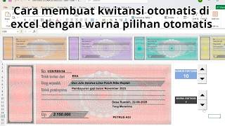 Cara membuat kwitansi otomatis di Excel warna otomatis #kwitansiotomatis #kwitansiotomatisexcel