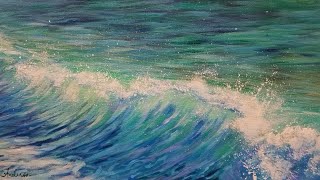 painting ocean acrylic simple tutorial wave angela anderson paintings sea tutorials realistic