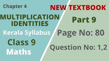 Class 9|Maths|Chapter 4| Multiplication Identities |PageNo:80;QuestionNo: 1,2|Kerala Syllabus|Part 9