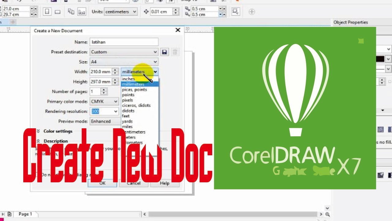 How To Create New Doc Corel Draw X7 - YouTube