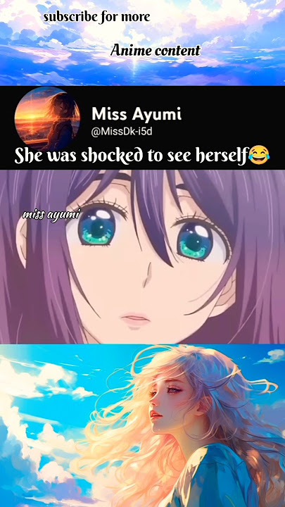 She was shocked to see herself 😂#anime #tranding #shorts #music