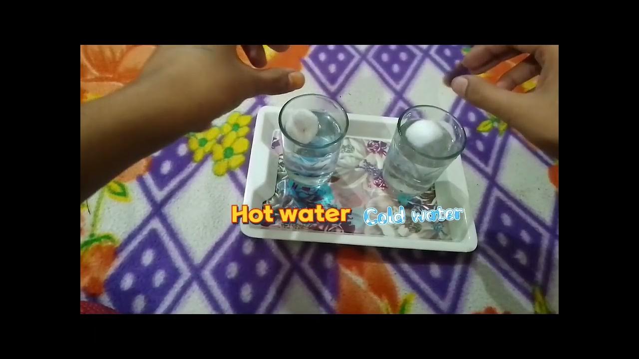Science experiment Why cotton ball shrink in hot water rapidly?? YouTube