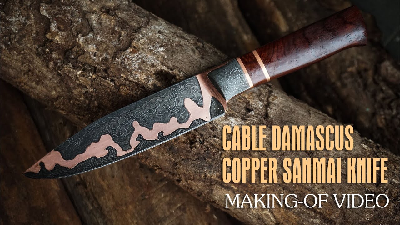 Wanchana Copper San Mai Damascus Gyuto (Cu Mai)