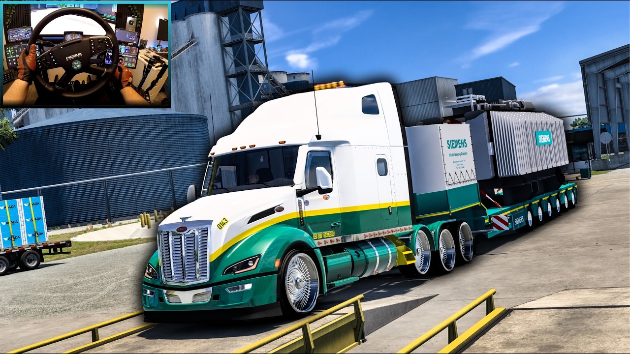 Hauling a GIANT Siemens Transformer Through Louisiana | Peterbilt 579 Heavy Haul – ATS