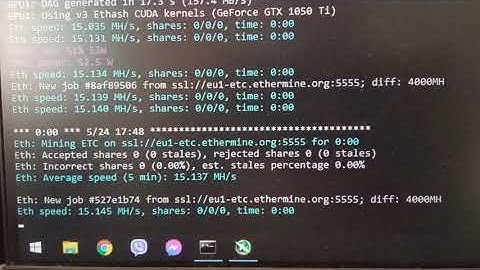 GTX 1050 Ti 15MH/s OC settings (ETC)