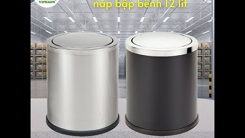 Thùng rác inox nắp bập bênh 12 lít / Thùng rác nắp lật tròn 12 lít / VIPHAEN