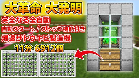 マイクラジンカズ超絶簡単超効率サトウキビ