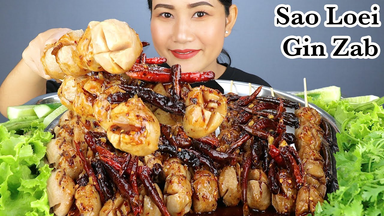 กินลูกชิ้นปิ้ง 10 ไม้ น้ำจิ้มเผ็ดนรกแตก‼️ผักสดหลากหลายๆแซ่บๆจ้า|Griled pork ball & beef ball|EP.649