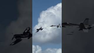 RARE F4U Corsair and F18 Superhornet Fly Together