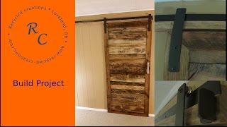 For this project video I build a sliding barn door, from Up-Cycled Pallet wood. It features completely hand made hardware, from parts 