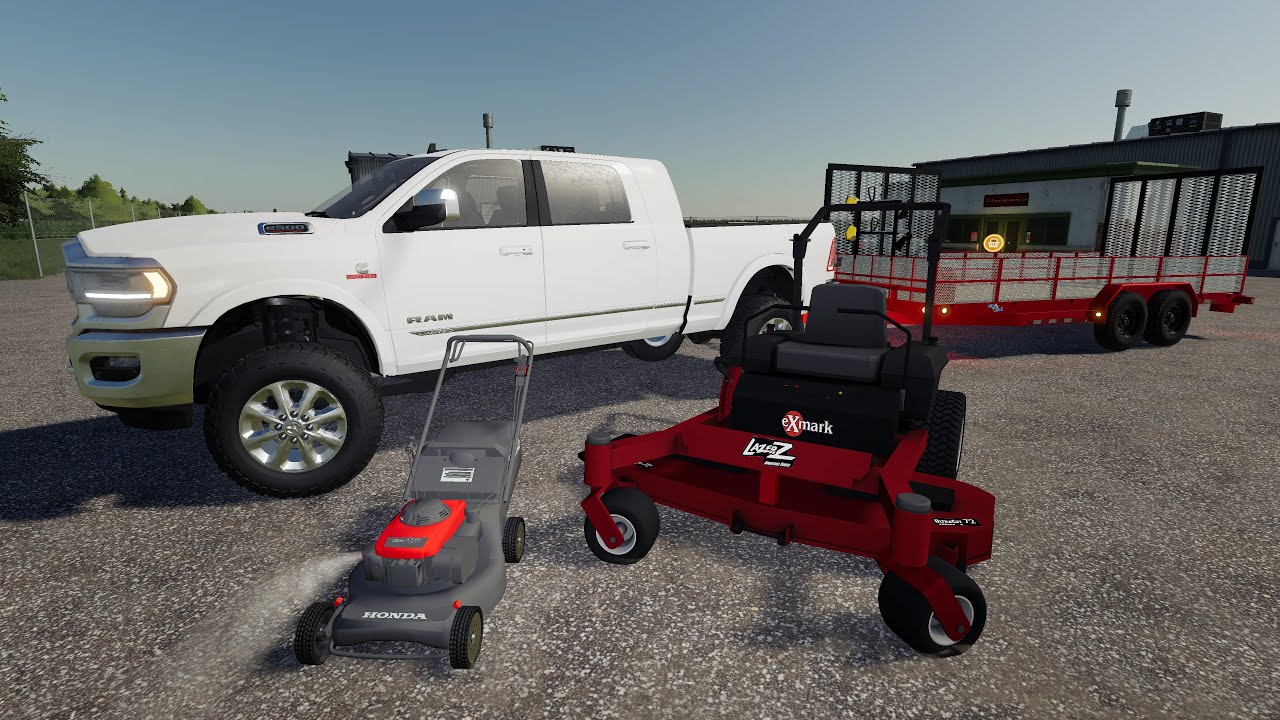 Fs19 Mods Lawn Care With Exmark Mowers Farming Simulator 19 Youtube