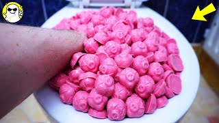 Will It Flush? Lots Of Pink Candy