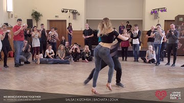 Jazzy Ruiz & Iris  - Bachata Fusion Workshop Demo at Valentine Dance Festival 2017