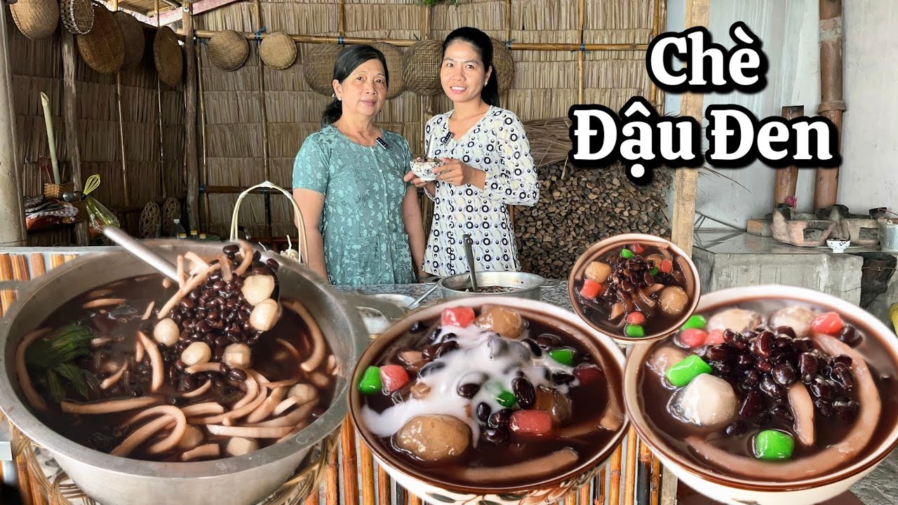 Chè đậu đen trân châu dừa non đường phèn thanh mát ngon lành ai ân cũng khen 
