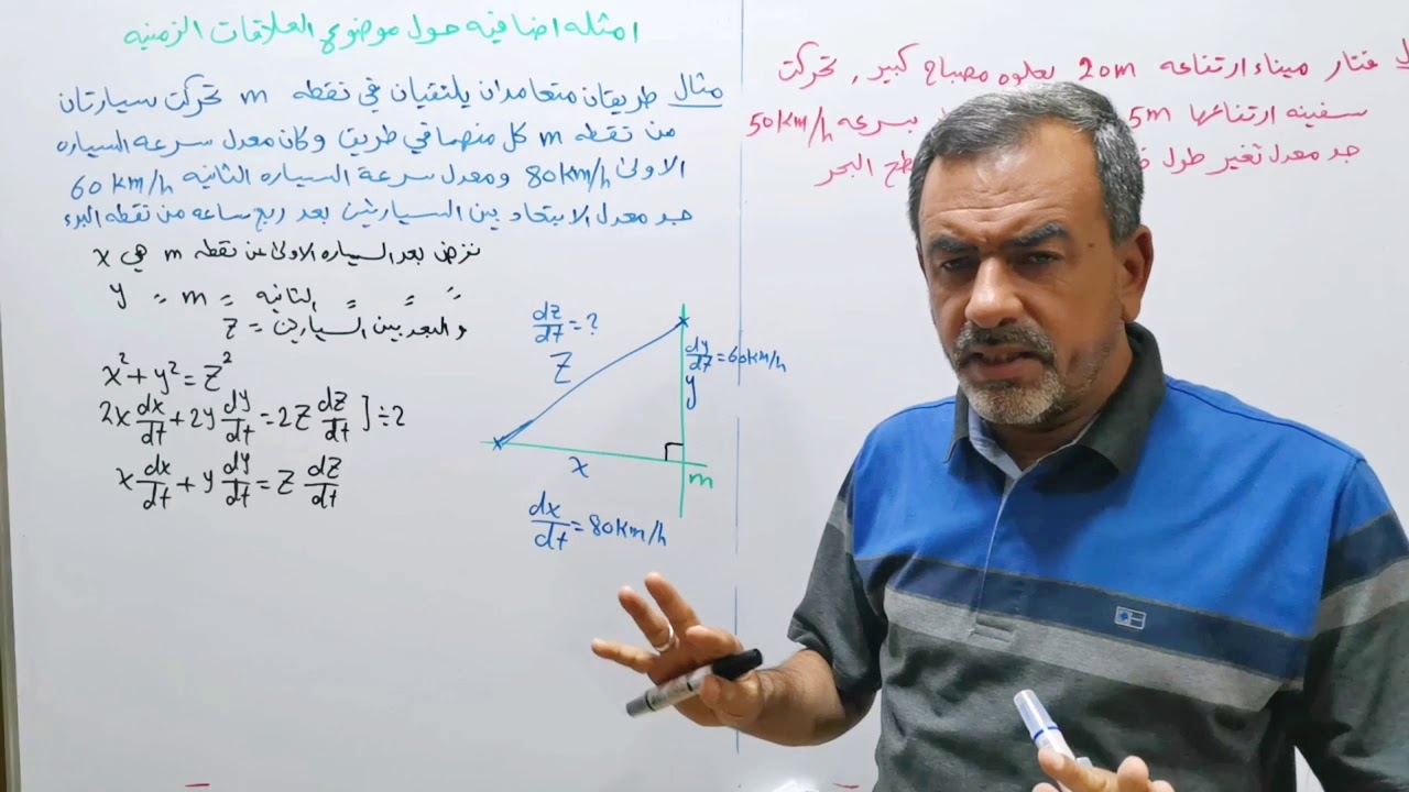 الرياضيات للسادس العلمي الفصل الثالث اسئله وزاريه حول العلاقات الزمنيه الاستاذ سليم العكيلي
