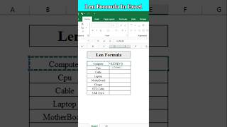How to use LEN Function in Excel | Len Formula in Excel | Excel Formula | Len Function | #excel