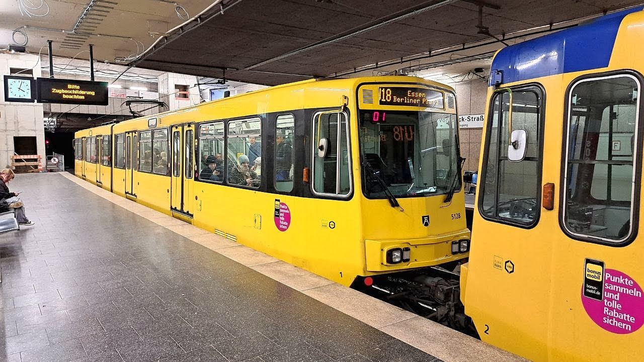 Germany: Essen Stadtbahn Route U18 trains at Von Bock Strasse station, near Mulheim
