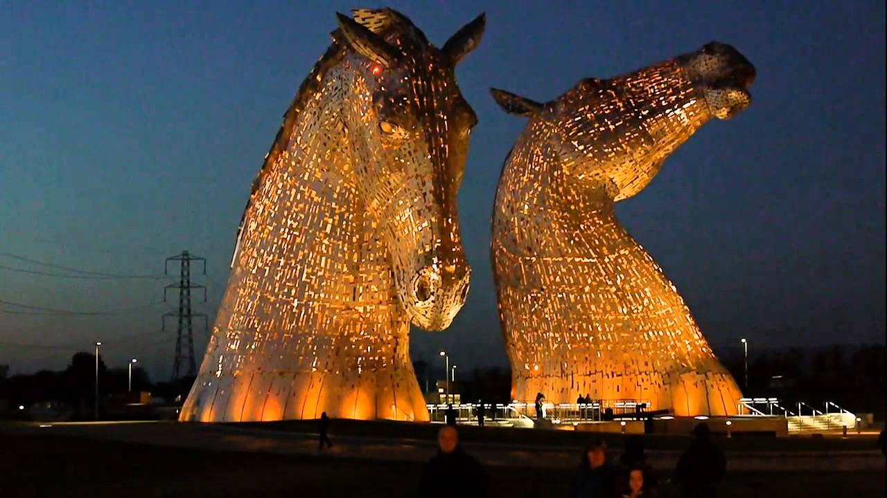 The Kelpies Andy Scott's Equine Sculptures near Falkirk, Scotland
