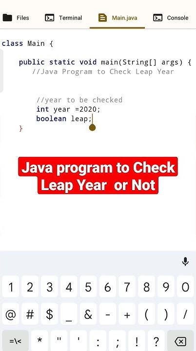 Java program to Check Leap Year | Check Leap Year #shorts - YouTube