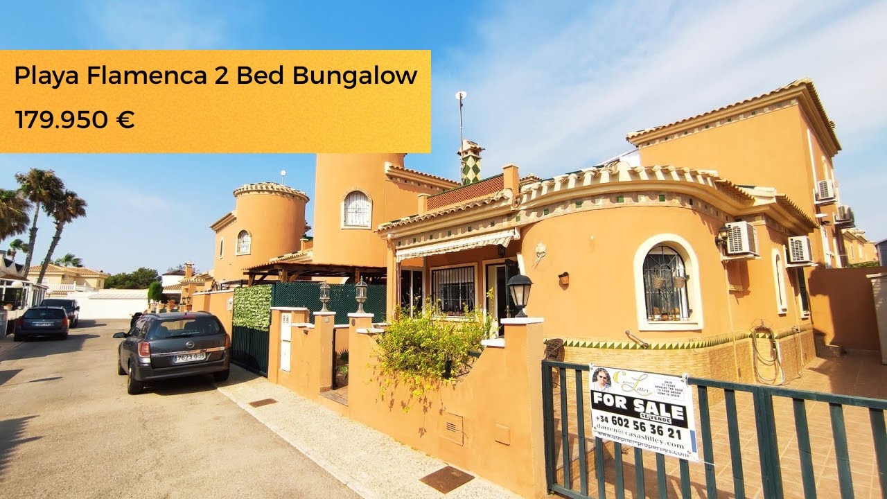 Reserved 179,950€ Playa Flamenca 2 bed bungalow with roof Solarium, AC.