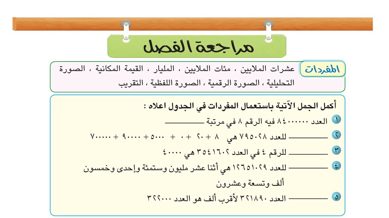 الفصل خامس ابتدائي الاول رياضيات حلول حل الجمع