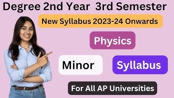 Degree semester-3 Physics new syllabus Degree 3rd sem minor course 2024 #honours_2nd_year