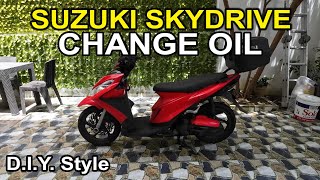 Suzuki Skydrive Change Oil - D.I.Y. Style