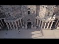 مدرج بصرى الروماني سوريا تصوير من الجو Syria Amphitheater Von Bosra 4K 