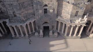مدرج بصرى الروماني سوريا تصوير من الجو Syria Amphitheater von Bosra 4K