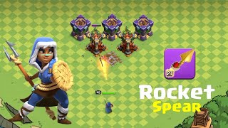 New Rocket Spear Equipment VS All Max Defenses (CLASH OF CLANS).#coc #clashofclans #clash #supercell