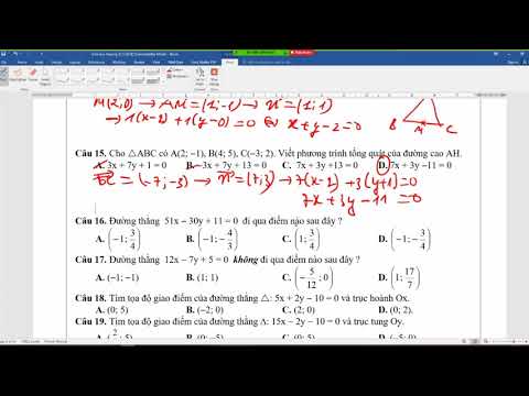 Video Hình học phẳng Oxy|Phương trình đường thẳng|Bài tập... - youtube