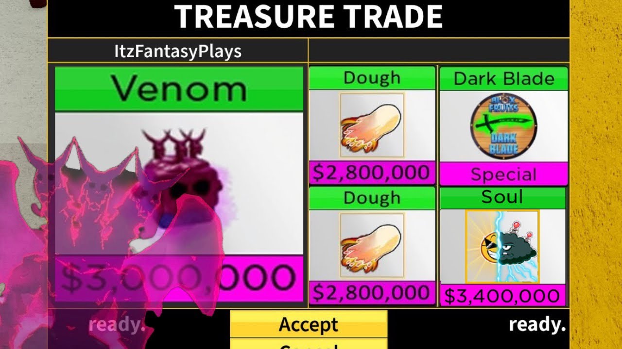 What people offer for venom fruit blox fruit trade YouTube