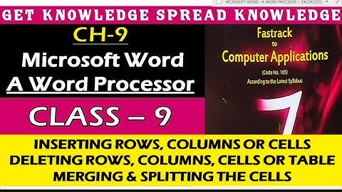 FASTRACK TO COMPUTER CLASS-9 PART-16 CH-9 MICROSOFT WORD- A WORD @Get Knowledge Spread Knowledge