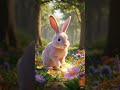 Cute Rabbit Playing in Colorful Garden | Fun Animal Video for Kids”