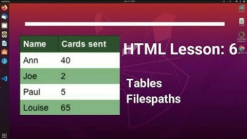 HTML Lesson:6 - Tables, Filepaths, nth-child-selector(CSS)