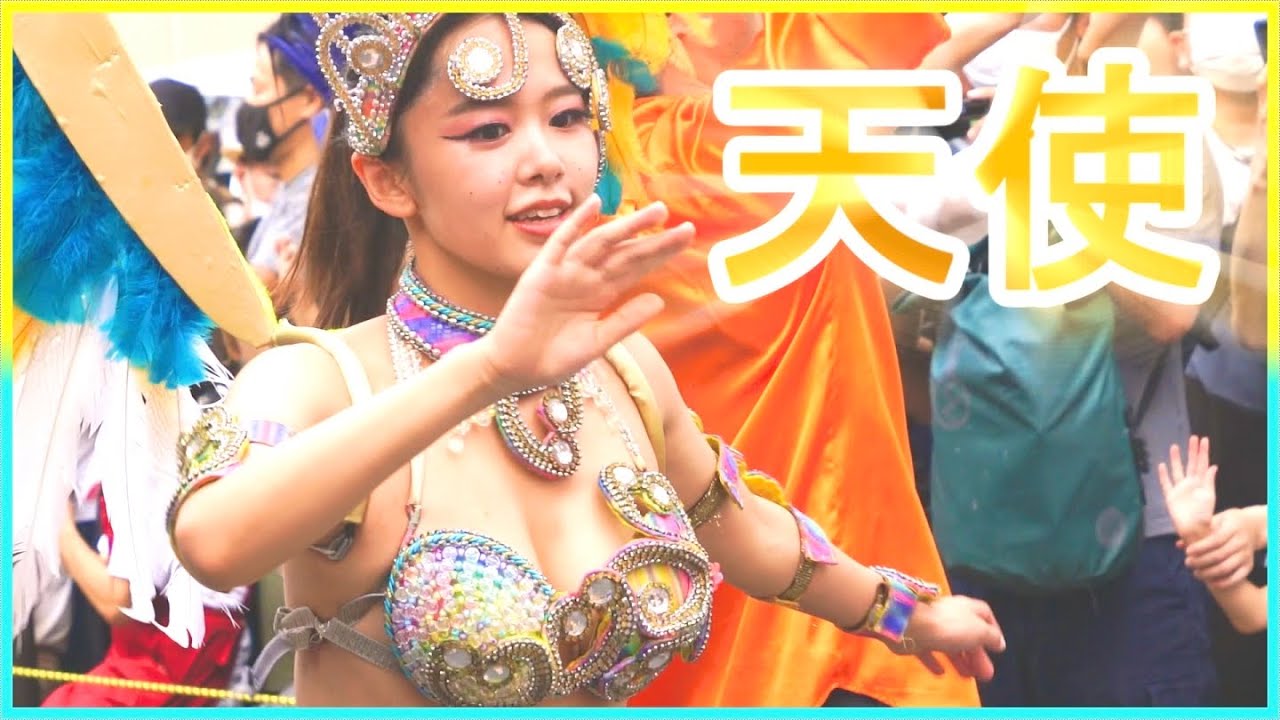 4K 美女 女子大学生 サンバ 元気が出る動画 カーニバル かわいい としま七夕まつり 2022 Japanese Samba