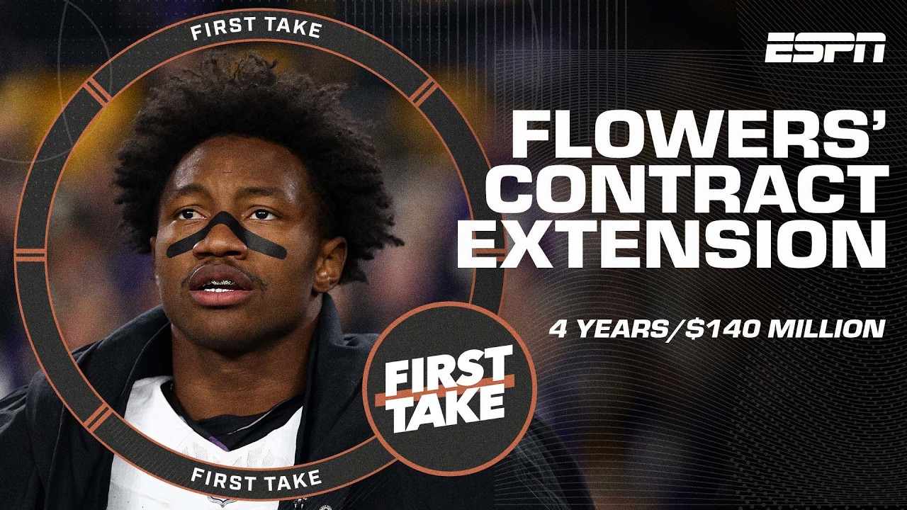 Zay Flowers agrees to 4-year/$140M extension with the Ravens 🤑 | First Take