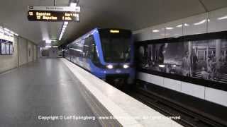 SL Tunnelbana Tåg / Metro Trains At Karlaplan Station, Stockholm, Sweden SL Tunnelbana Tåg / Metro Trains At Karlaplan Station, Stockholm, Sweden