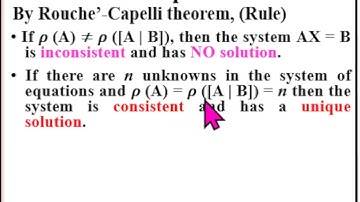 Rouche’-Capelli theorem - Concept of Ex 1 6