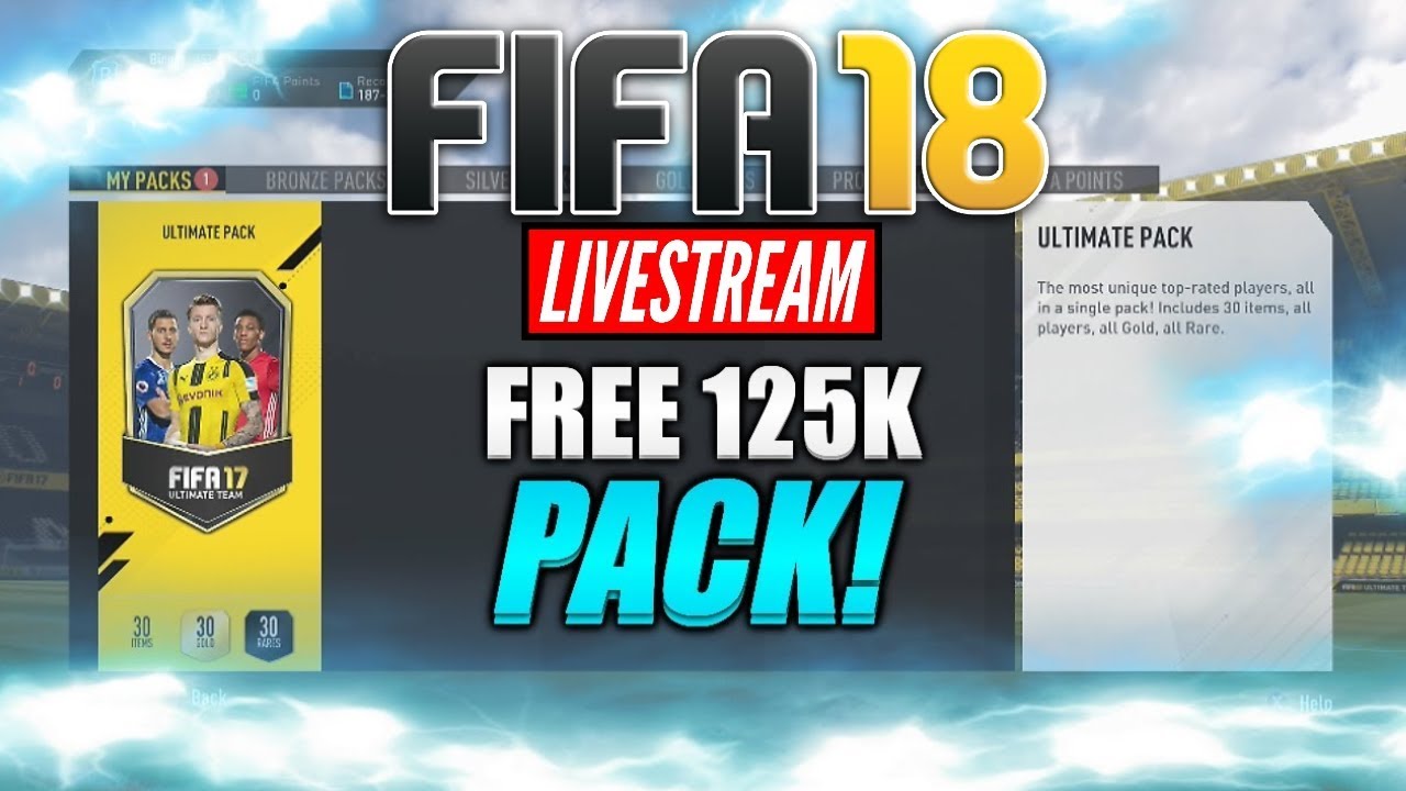 FREE 125K PACK ON ULTIMATE TEAM and WORLD CUP MODE - FIFA 18 Livestream
