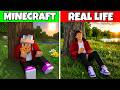 Minecraft VS Real Life – JJ Under a Tree 🌳✨