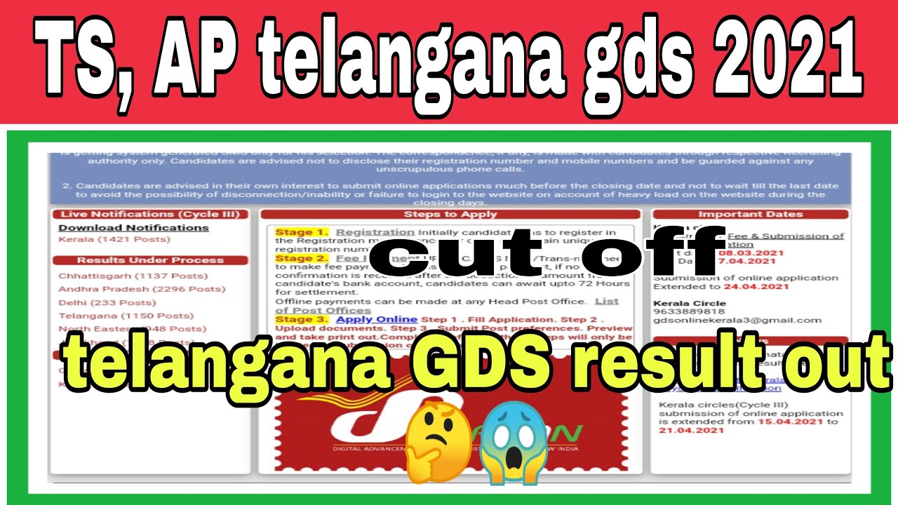 TS GDS Result 2021 | TS GDS postal result 2021 | telangana GDS result 2021 | Telangana TS GDS result