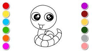 Snake coloring pages | Snake Drawing and Coloring | Snake Water coloring for kids