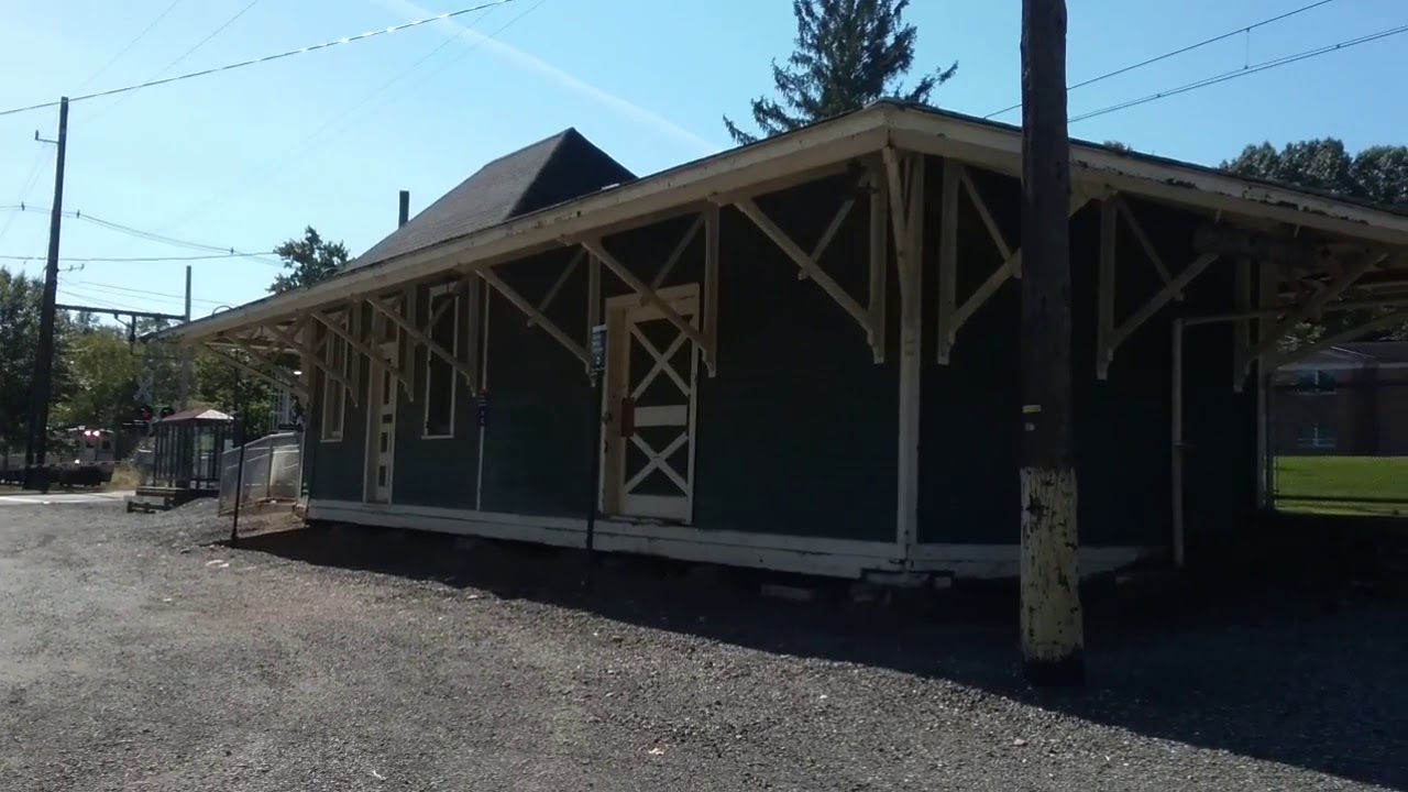 NJ Transit train coming into Peapack Train Station, Peapack, NJ