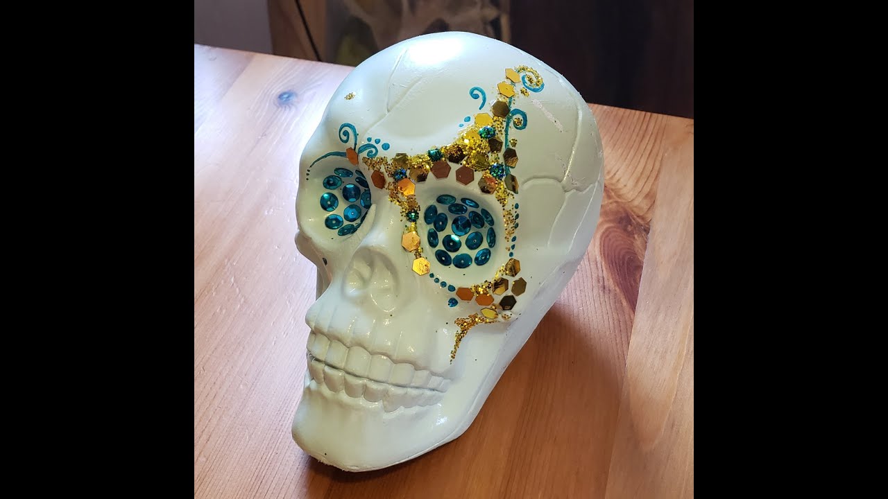 How to Make a Sugar Skull (from dollar store skull)