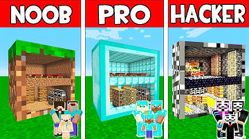 Minecraft - NOOB vs PRO vs HACKER : FAMILY SECRET BLOCK BASE in Minecraft Animation
