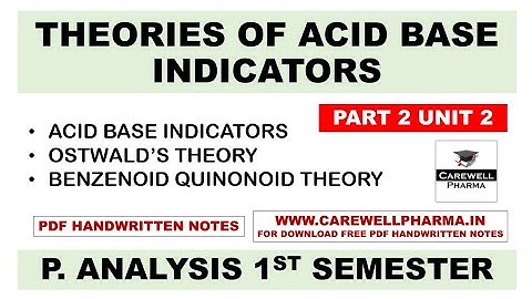 Theories Of Acid Base Indicators | Ostwald